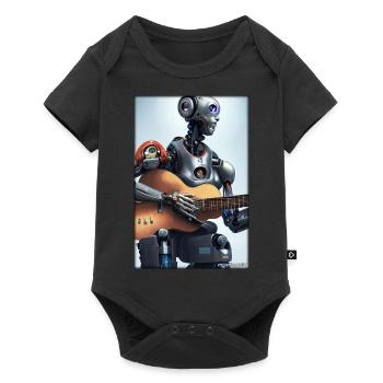 Robot Guitar Guitarist Future Music Musician - Baby Premium short-sleeve bodysuit - black - Front