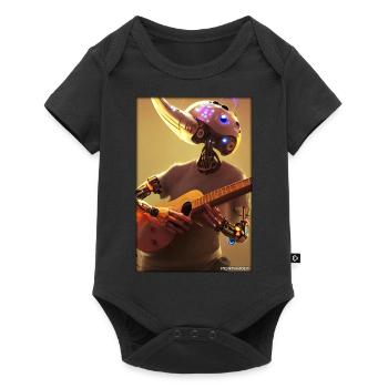 Robot Guitar Guitarist Future Music Musician - Baby Premium short-sleeve bodysuit - black - Front