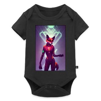 Fox Wildlife Cyber Neon Punk Future Sci-Fi - Body à manches courtes Premium Bébé - noir - Devant