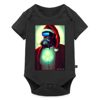 Santa Claus Christmas Future Cyber Neon Punk - Baby Premium short-sleeve bodysuit - black - Front