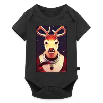 Reindeer Astronaut Future Sci-Fi Technology - Baby Premium short-sleeve bodysuit - black - Front