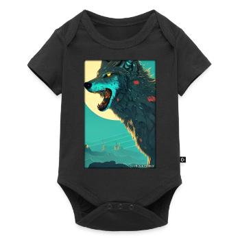 Wolf Animal Motif Nature Wild Mystical Wildlife - Baby Premium short-sleeve bodysuit - black - Front