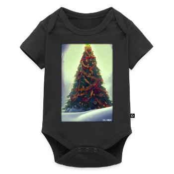 Christmas tree Christmas winter - Baby Premium short-sleeve bodysuit - black - Front