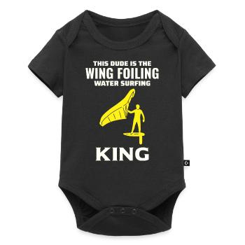 Wing Foiling Hydrofoil Surfing Surf Water Sport - Baby Premium short-sleeve bodysuit - black - Front