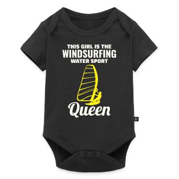 Planche à voile Fille Windsurf Windsurfer Water Sport - Body à manches courtes Premium Bébé - noir - Devant