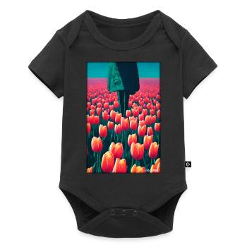 Tulip Lily Family Flower Spring Meadow Green - Baby Premium short-sleeve bodysuit - black - Front