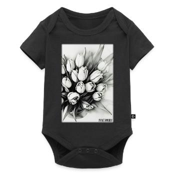 Tulip Lily Family Flower Spring Meadow Green - Baby Premium short-sleeve bodysuit - black - Front