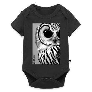 Eule Sonnenbrille Wildtier Vogel Waldtier Wald - Baby Premium Kurzarmbody - Schwarz - Vorne