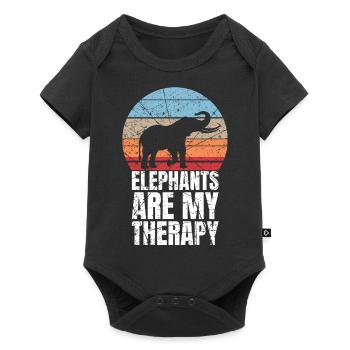 Elephants Are My Therapy Elephant Animal Rights Activists - Baby Premium short-sleeve bodysuit - black - Front