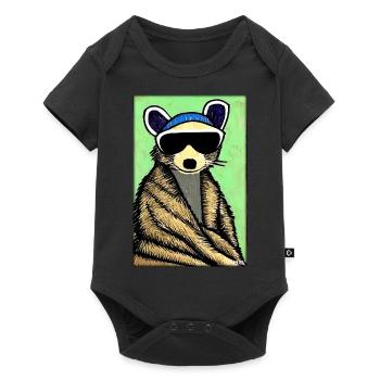 Raccoon Sunglasses Wildlife Forest Animal Forest Nature - Baby Premium short-sleeve bodysuit - black - Front