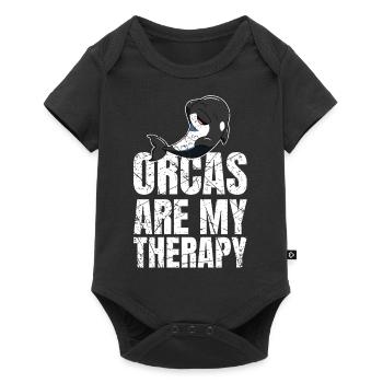 Les orques sont ma thérapie Biologiste marin - Body à manches courtes Premium Bébé - noir - Devant