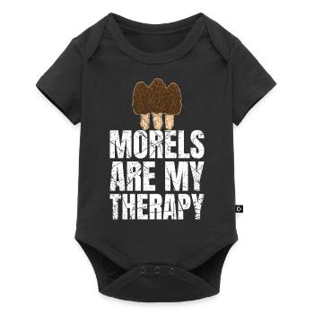 Morels Are My Therapy Morels Mushroom Pickers - Baby Premium short-sleeve bodysuit - black - Front