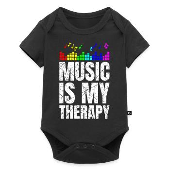 La musique est ma thérapie Musicien Mélomanes - Body à manches courtes Premium Bébé - noir - Devant