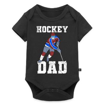 Hockey Dad Hockey sur glace - Body à manches courtes Premium Bébé - noir - Devant