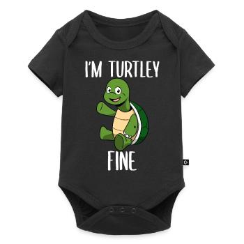 Je suis Turtley Amoureux des tortues fines - Body à manches courtes Premium Bébé - noir - Devant