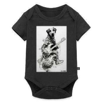 Dog Guitar Pet Musician Dog Friend - Baby Premium short-sleeve bodysuit - black - Front