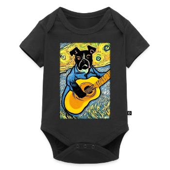 Dog Guitar Pet Musician Dog Friend - Baby Premium short-sleeve bodysuit - black - Front