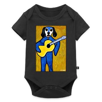 Dog Guitar Pet Musician Dog Friend - Baby Premium short-sleeve bodysuit - black - Front