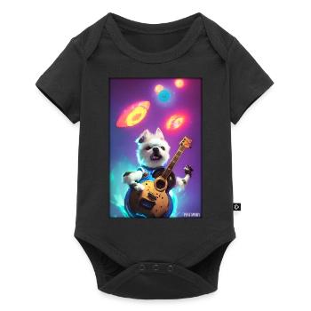 Dog Guitar Pet Musician Dog Friend - Baby Premium short-sleeve bodysuit - black - Front