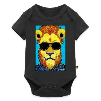 Lunettes de soleil Lion Big Cat Animal sauvage Tête de lion - Body à manches courtes Premium Bébé - noir - Devant