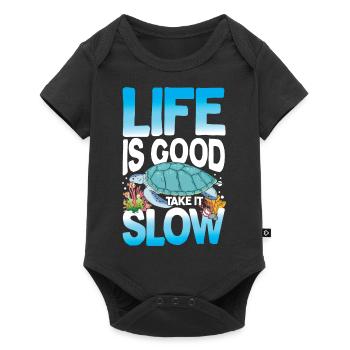 Life Is Good Take It Slow für - Baby Premium Kurzarmbody - Schwarz - Vorne