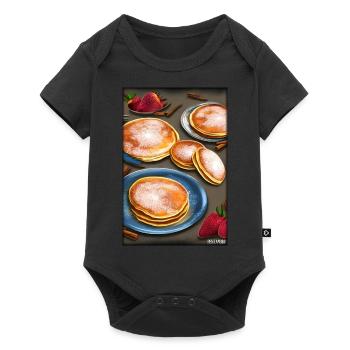 pancakes breakfast delicious food baking food - Baby Premium short-sleeve bodysuit - black - Front