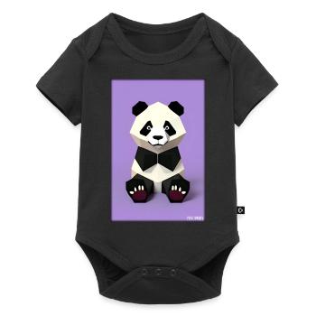 Panda Polygon Wild Pandabär Wildnis Zoo Tier - Baby Premium Kurzarmbody - Schwarz - Vorne