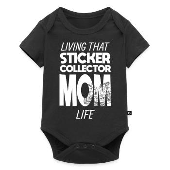 Living That Sticker Collector Mom Life Mama - Baby Premium Kurzarmbody - Schwarz - Vorne