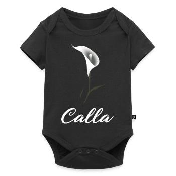 Florist Zantedschia Calla Pflanze Zimmercalla - Baby Premium Kurzarmbody - Schwarz - Vorne