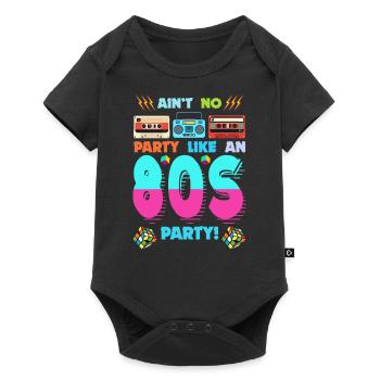80s Party Vibes - Retro Design with Cassette Tapes - Baby Premium short-sleeve bodysuit - black - Front