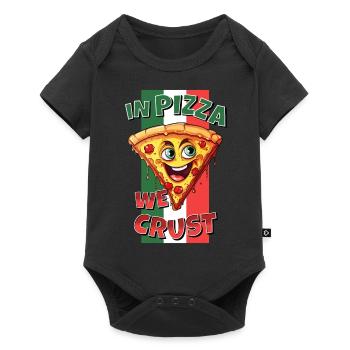 In Pizza We Crust Pizza Slice Face Laughs Funny - Baby Premium short-sleeve bodysuit - black - Front