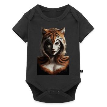 Wilder Dschungel Tiger Geist Fantasy Kunstwerk - Baby Premium Kurzarmbody - Schwarz - Vorne