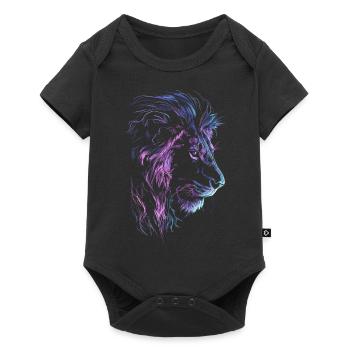 Lion Colorful Lion Head Neon Colorful Predator Art - Baby Premium short-sleeve bodysuit - black - Front