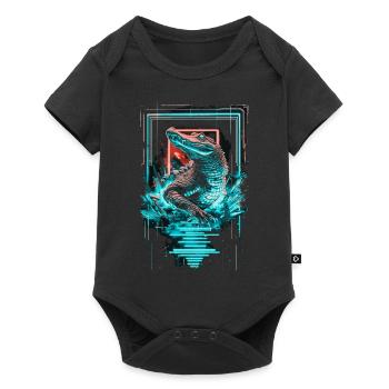 Alligator Crocodile Reptile Predator Neon Colorful Art - Baby Premium short-sleeve bodysuit - black - Front