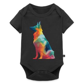 German Shepherd Low Poly Art Desing Colorful - Baby Premium short-sleeve bodysuit - black - Front