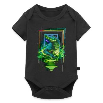 Alligator Crocodile Reptile Predator Neon Colorful Art - Baby Premium short-sleeve bodysuit - black - Front