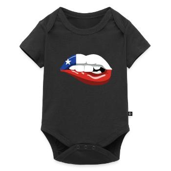 Chile Flag Lips South America Chilean Flag - Baby Premium short-sleeve bodysuit - black - Front