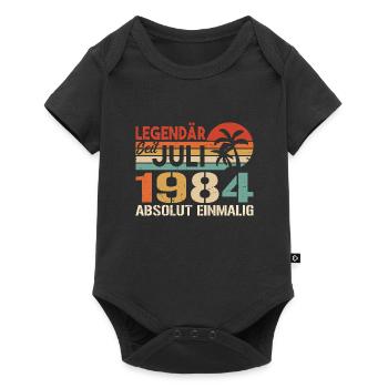 1984 Juli Geboren im Juli 1984 - Baby Premium Kurzarmbody - Schwarz - Vorne