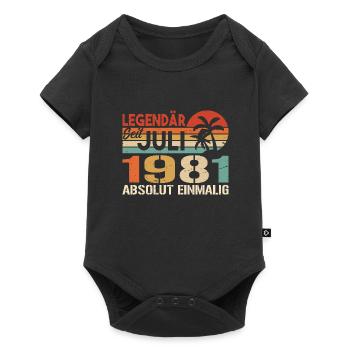 1981 Juli Geboren im Juli 1981 - Baby Premium Kurzarmbody - Schwarz - Vorne