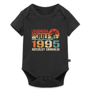 1995 Juli Geboren im Juli 1995 - Baby Premium Kurzarmbody - Schwarz - Vorne