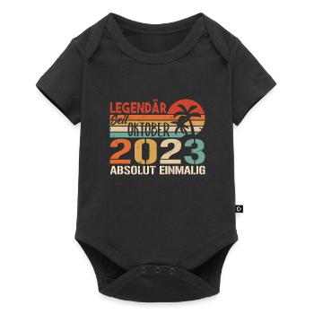 Legenden werden im Oktober 2023 geboren - 2023 - Baby Premium Kurzarmbody - Schwarz - Vorne