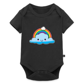 Cute cloud with rainbow - Baby Premium short-sleeve bodysuit - black - Front