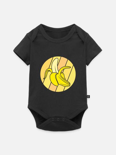 Banane - Baby Premium Kurzarmbody - Schwarz