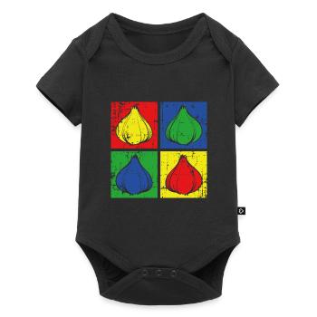 Knoblauch Koch - Baby Premium Kurzarmbody - Schwarz - Vorne