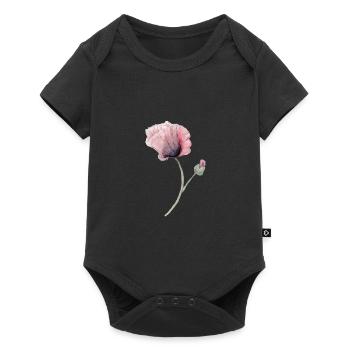 Blume - Baby Premium Kurzarmbody - Schwarz - Vorne