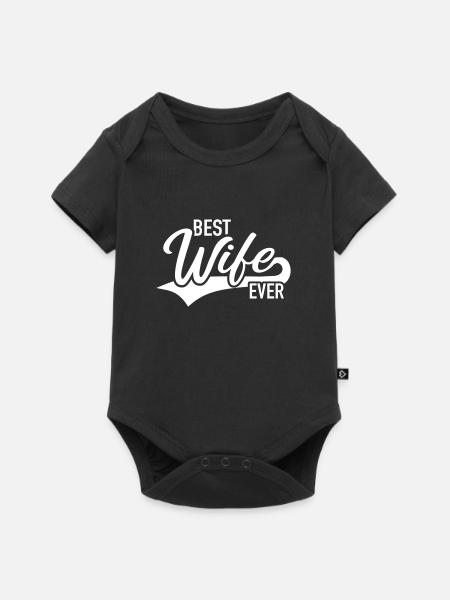 Ehefrau - Baby Premium Kurzarmbody - Schwarz