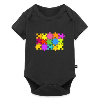 puzzle - Baby Premium short-sleeve bodysuit - black - Front
