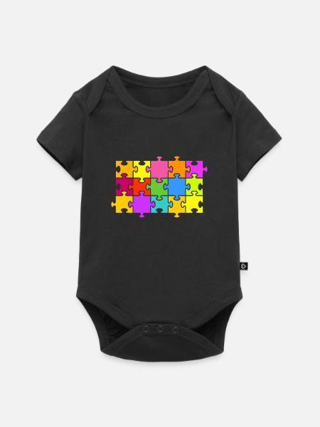 puzzle - Body à manches courtes Premium Bébé - noir