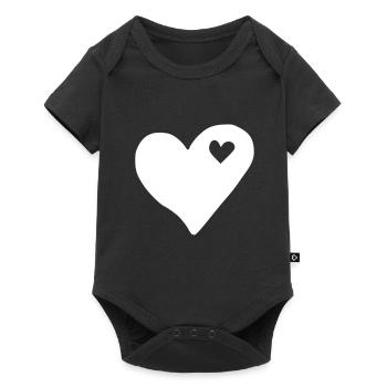 Schizzo emoji cuore - Body Premium a maniche corte per neonati  - nero - Fronte