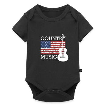 Musique country - Body à manches courtes Premium Bébé - noir - Devant